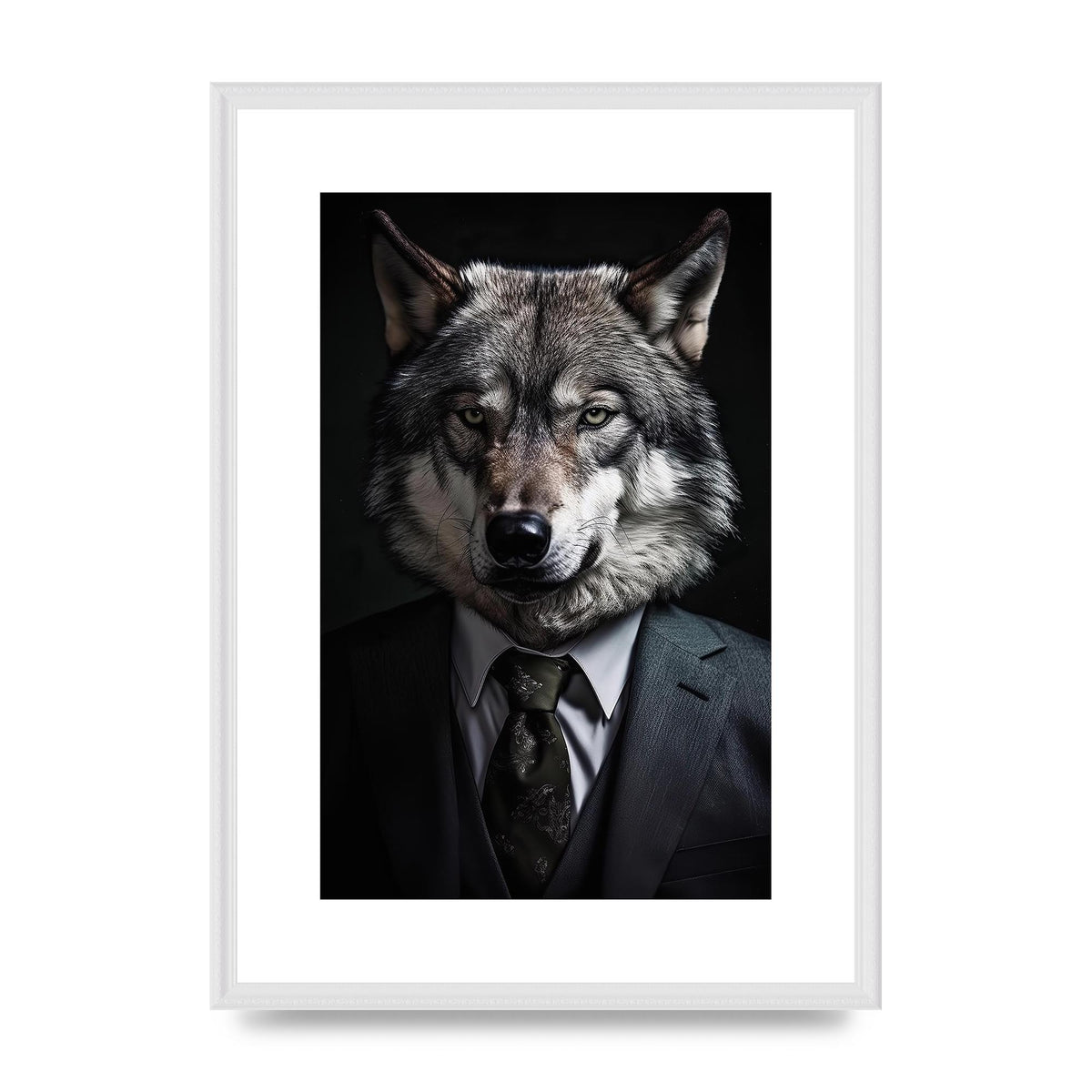 Suave Wolf in Business Attire Posing for Portrait