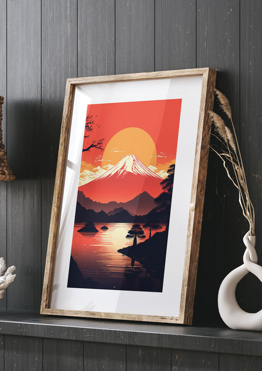 Stark Silhouettes of Mt Fuji at Sunset