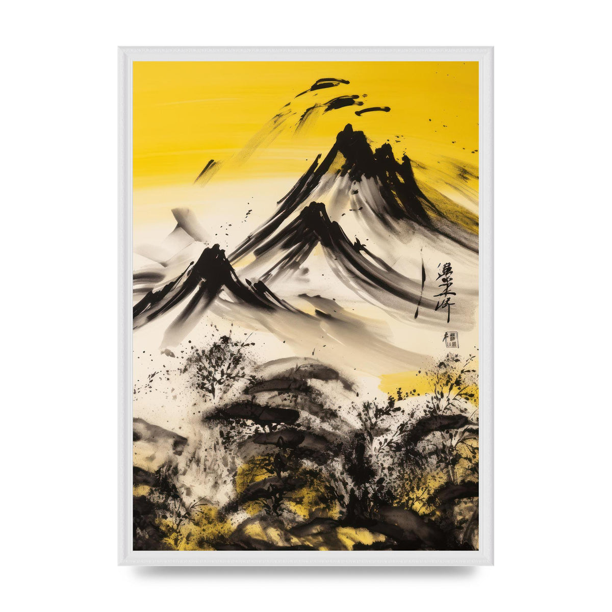 Subtle Black Ink Stroke like Mount Fuji