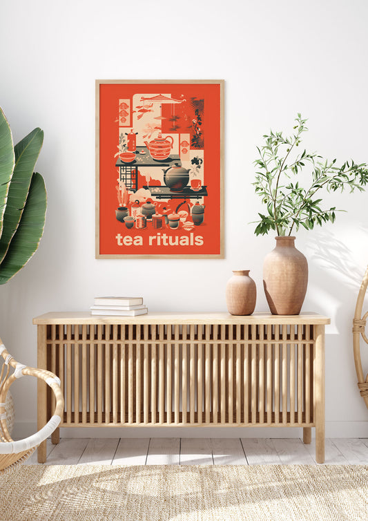 Flat Design of Japanese Tea Ceremony