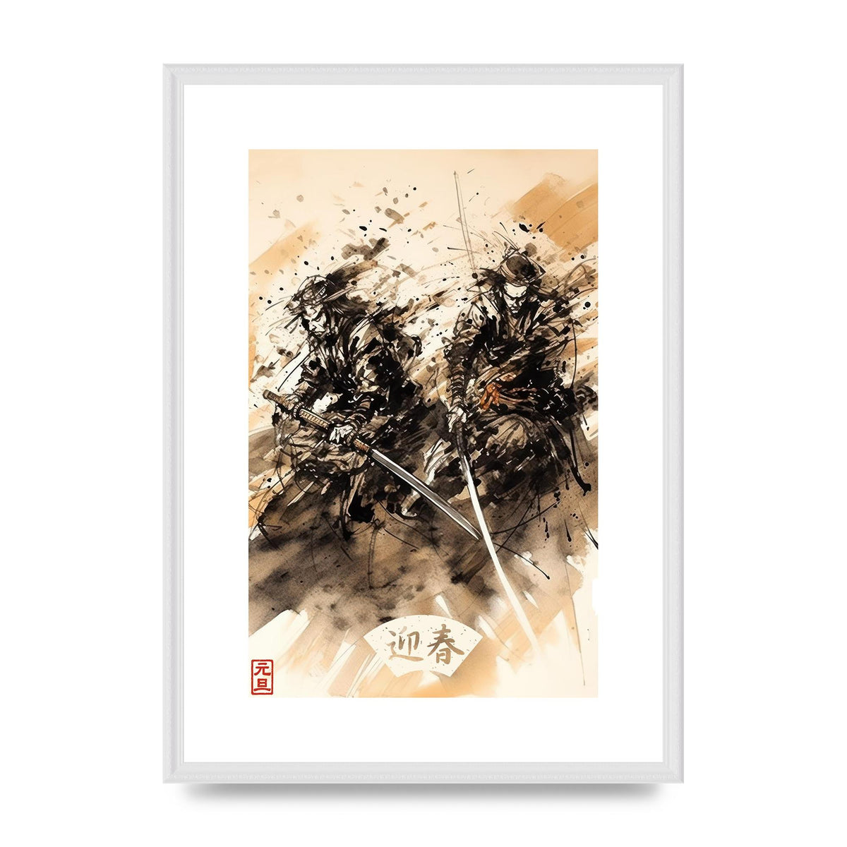 Thunderous Duel Sumi-e Painting