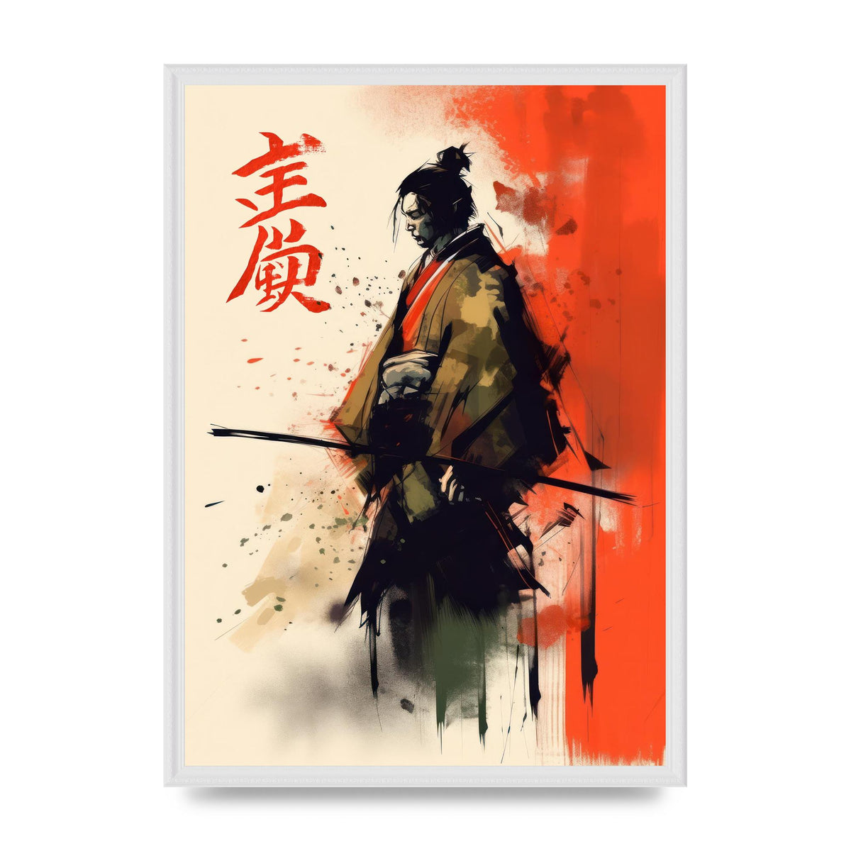 Bold Samurai Silhouette Modern Art