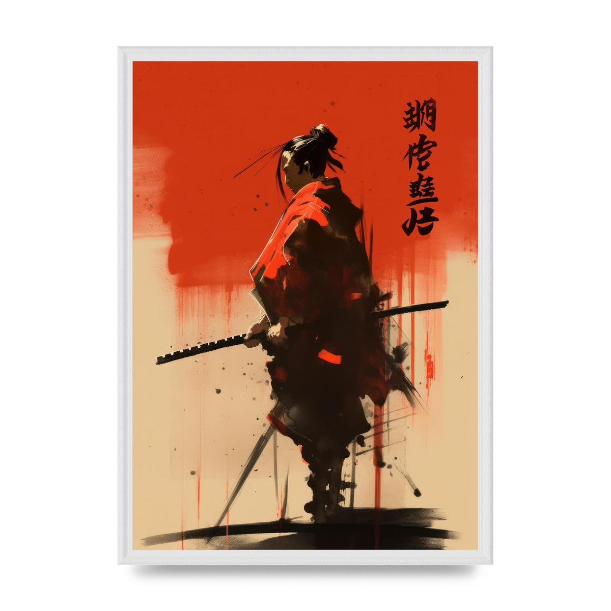 Samurais Bold Silhouette in Vivid Hue