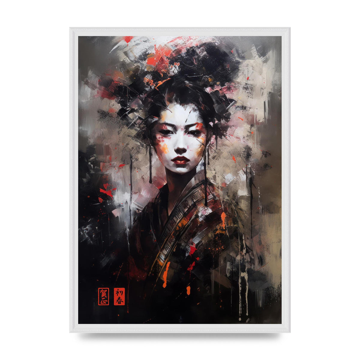 Alluring Geisha in Vivid Strokes