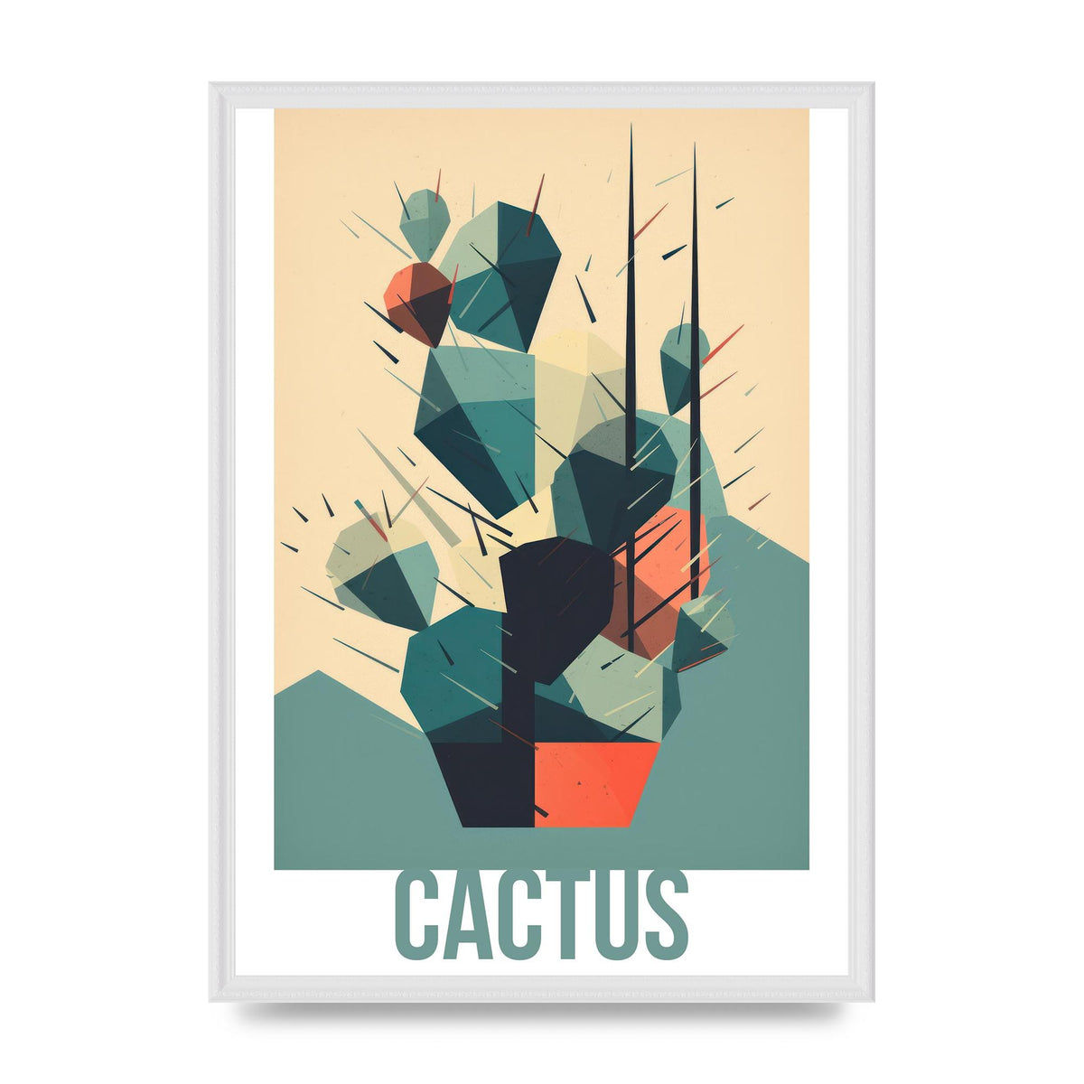Suprematist Cactus Risograph Design