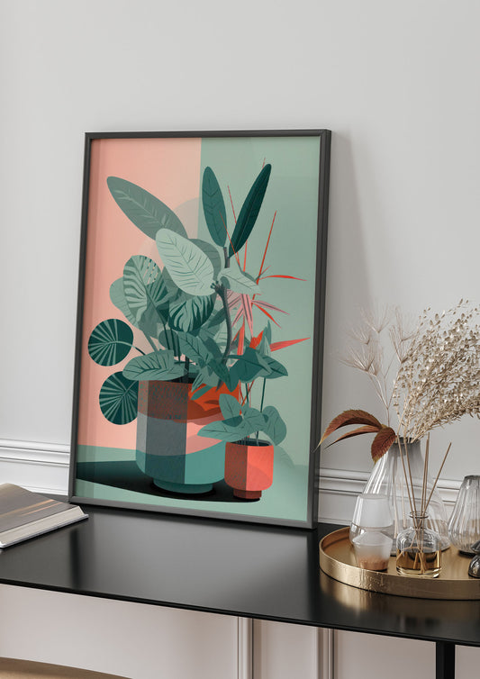 2D Flat House Plant Green Merge
