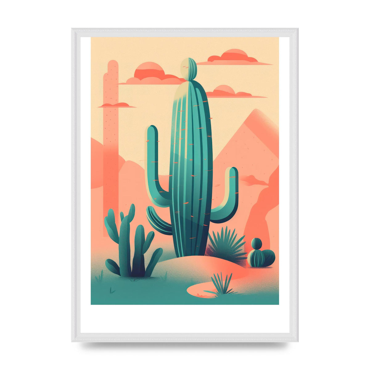 Rothko-Inspired 2D Cactus Design