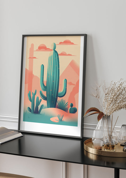 Rothko-Inspired 2D Cactus Design