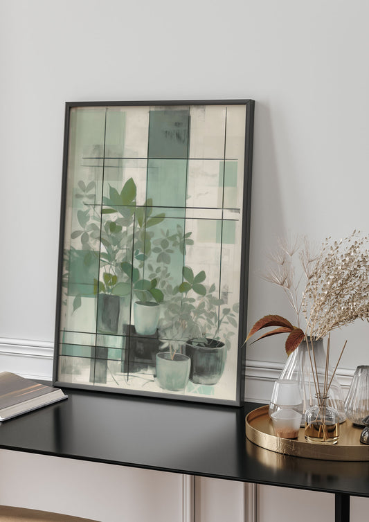 Abstracted House Plant with Soft Squares