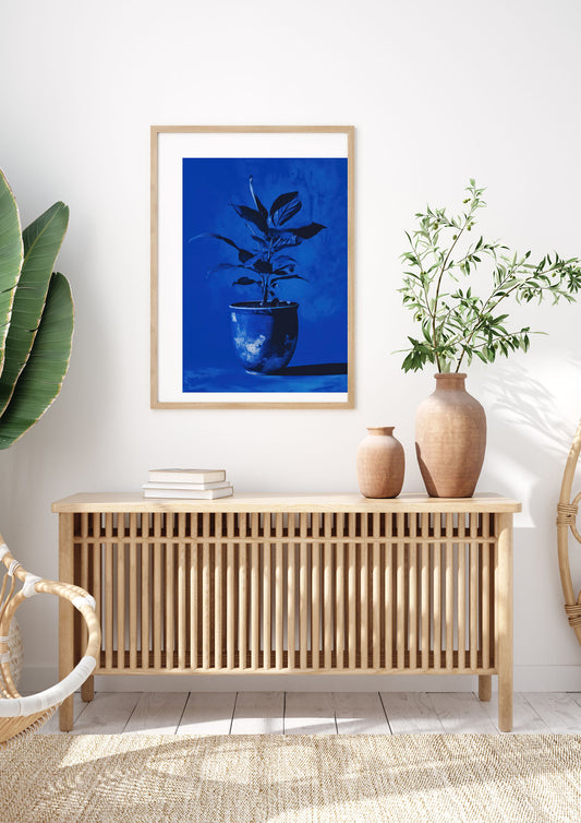 Abstract Plant on Yves Klein Blue