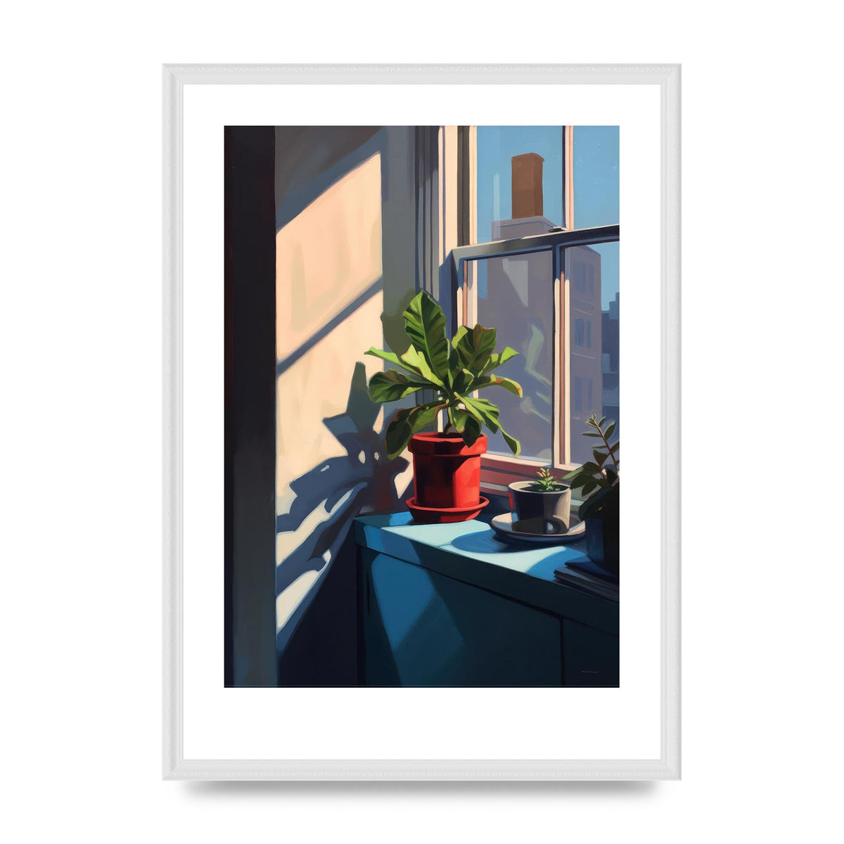 Plant Gazing at City with Bold Dark Shadows