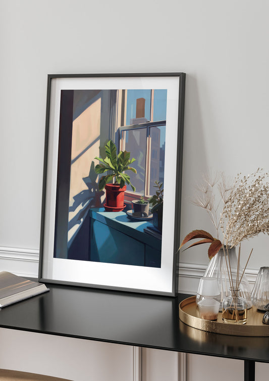 Plant Gazing at City with Bold Dark Shadows