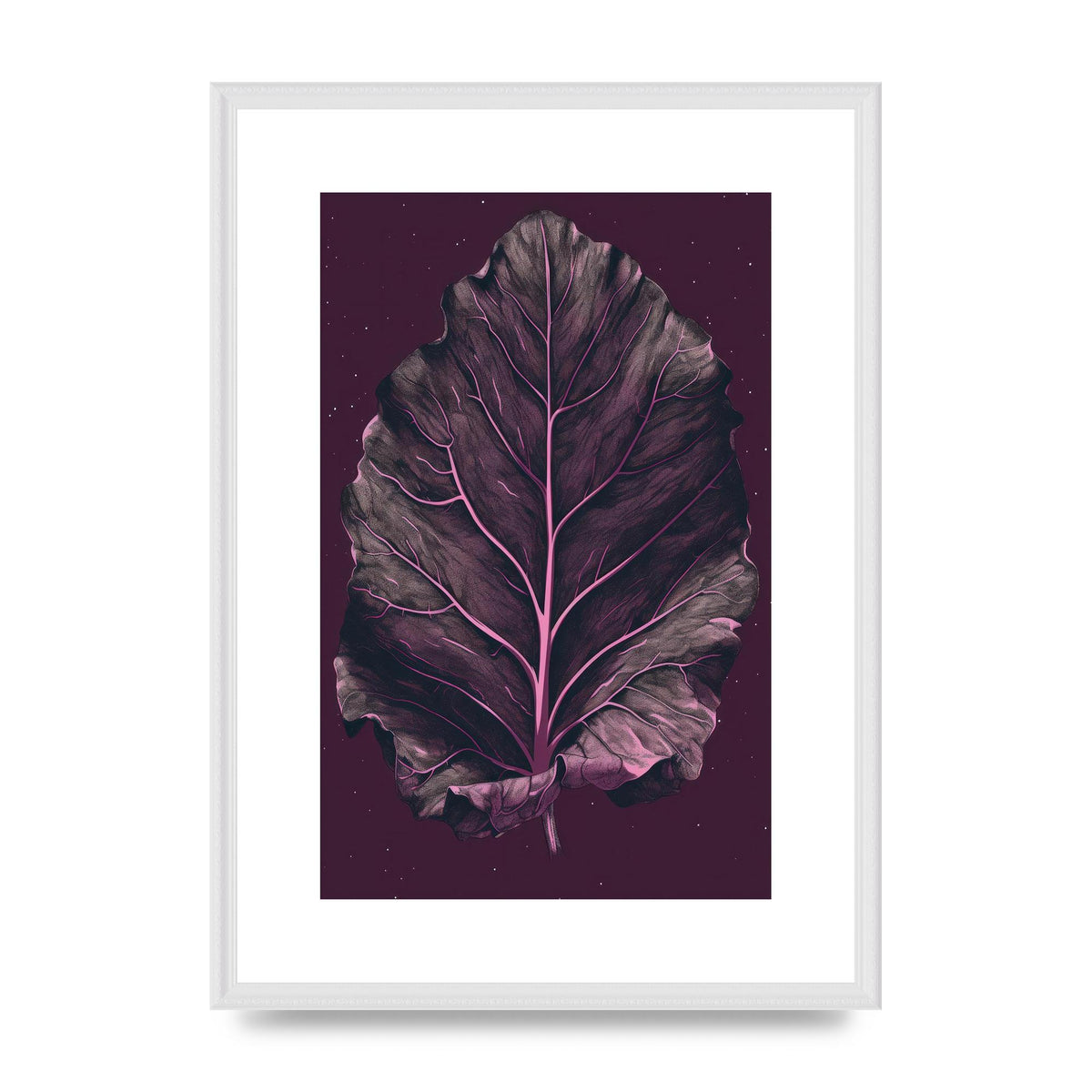 Fiddle Leaf Fig Leaf on Plum Backdrop