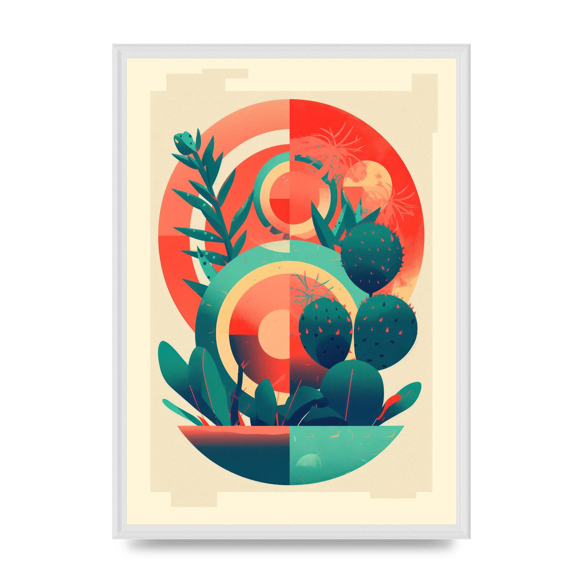 Noland-Inspired Cactus with Risograph