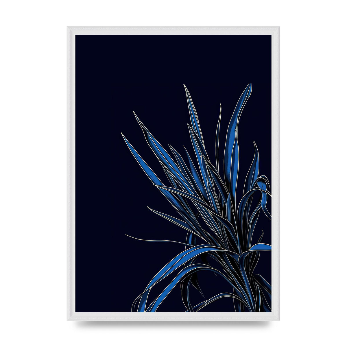 Spider Plant Leaf on Royal Blue