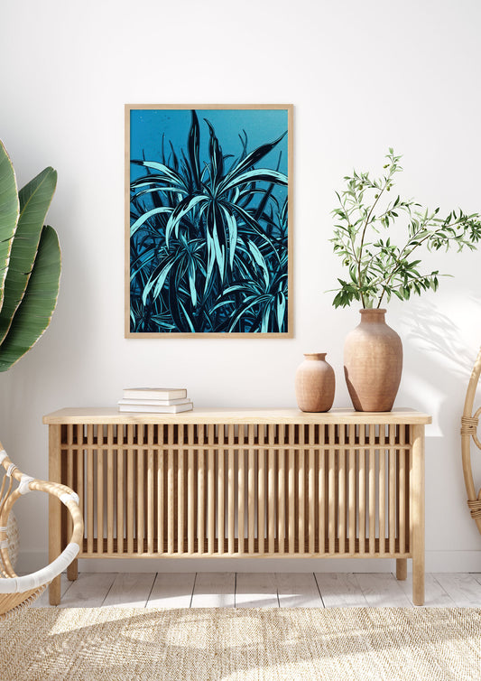 Spider Plant Leaf in Royal Blue