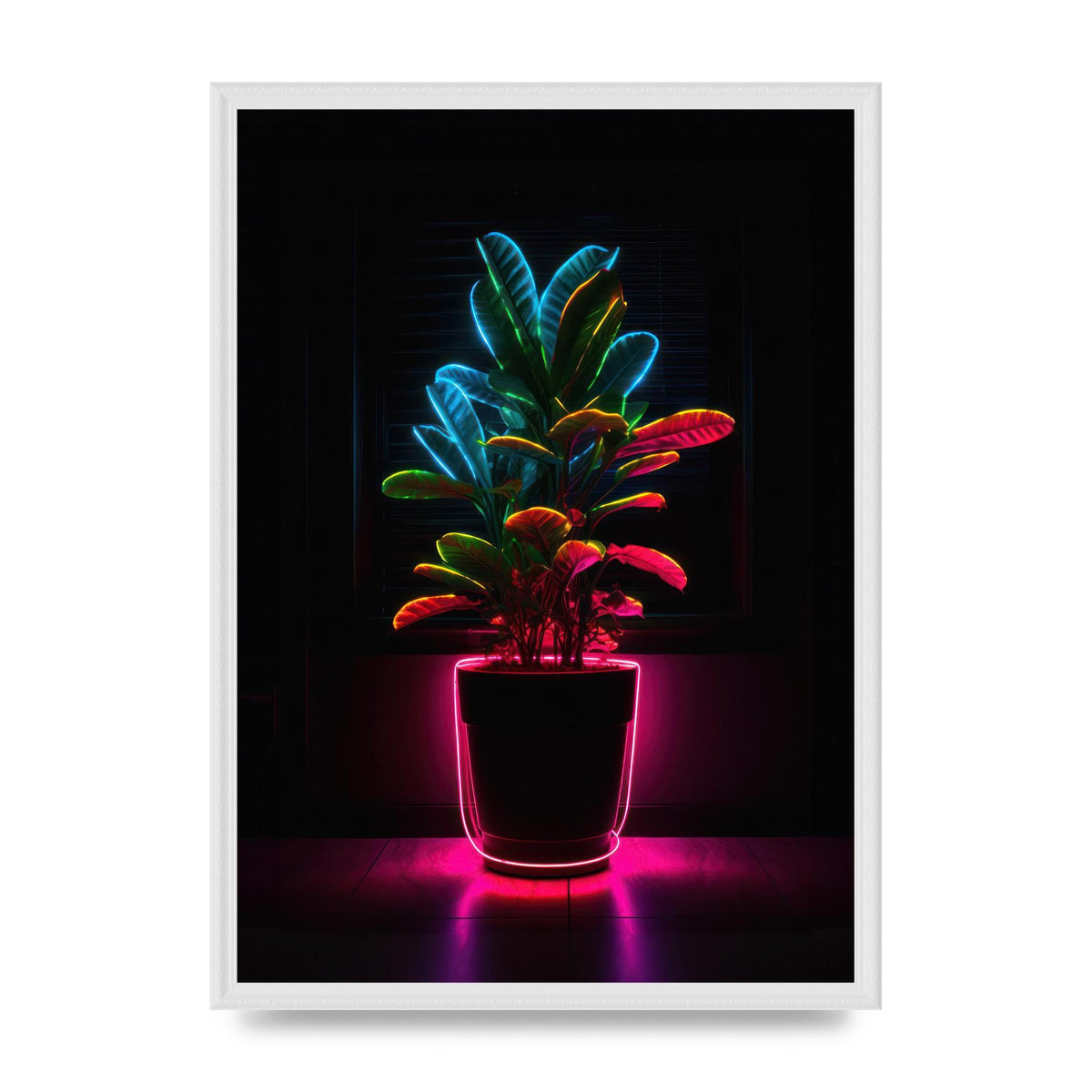 Neon Illuminated House Plant