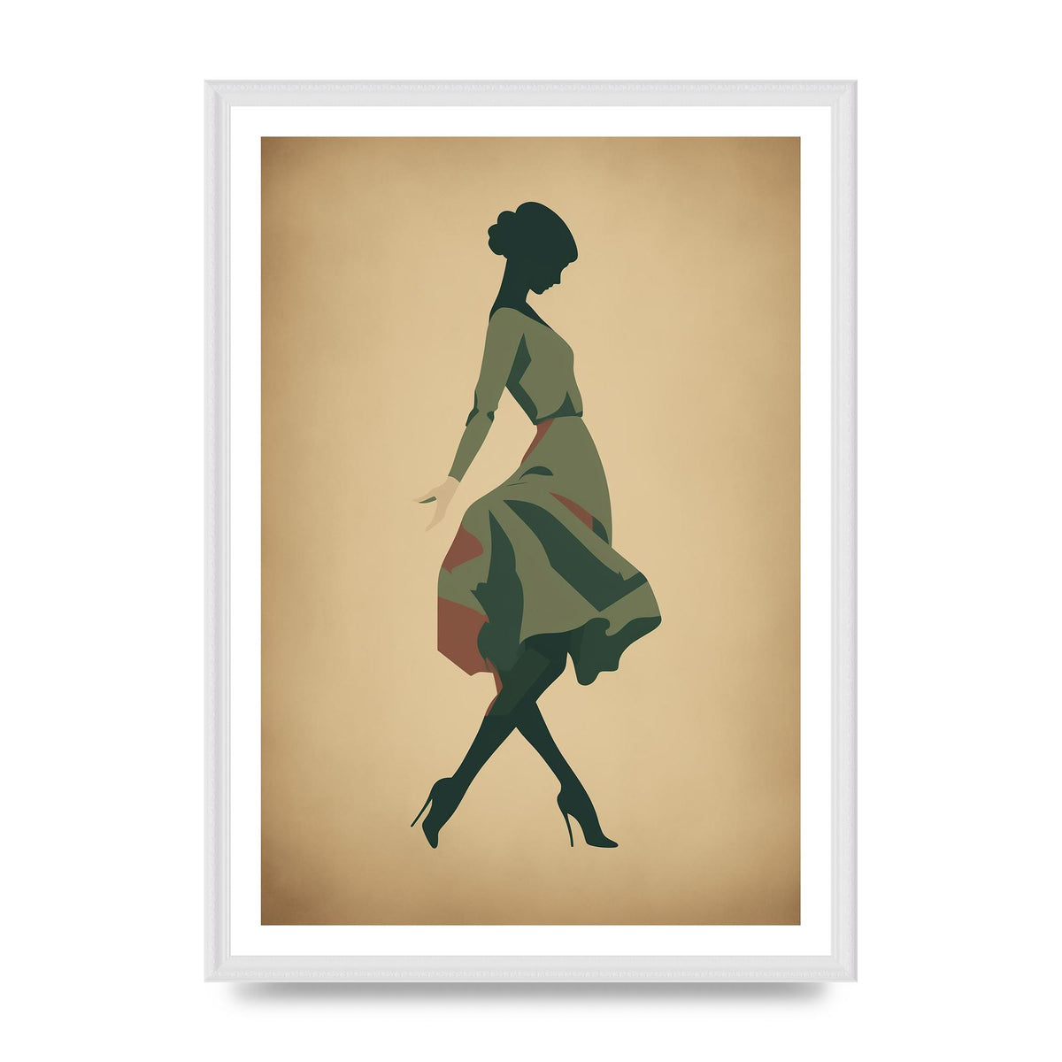 Vintage Woman Silhouette in Minimal Hues