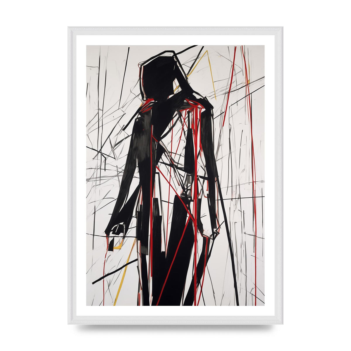 Minimalistic Womans Form in Black Lines