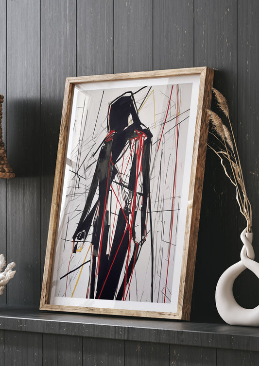Minimalistic Womans Form in Black Lines