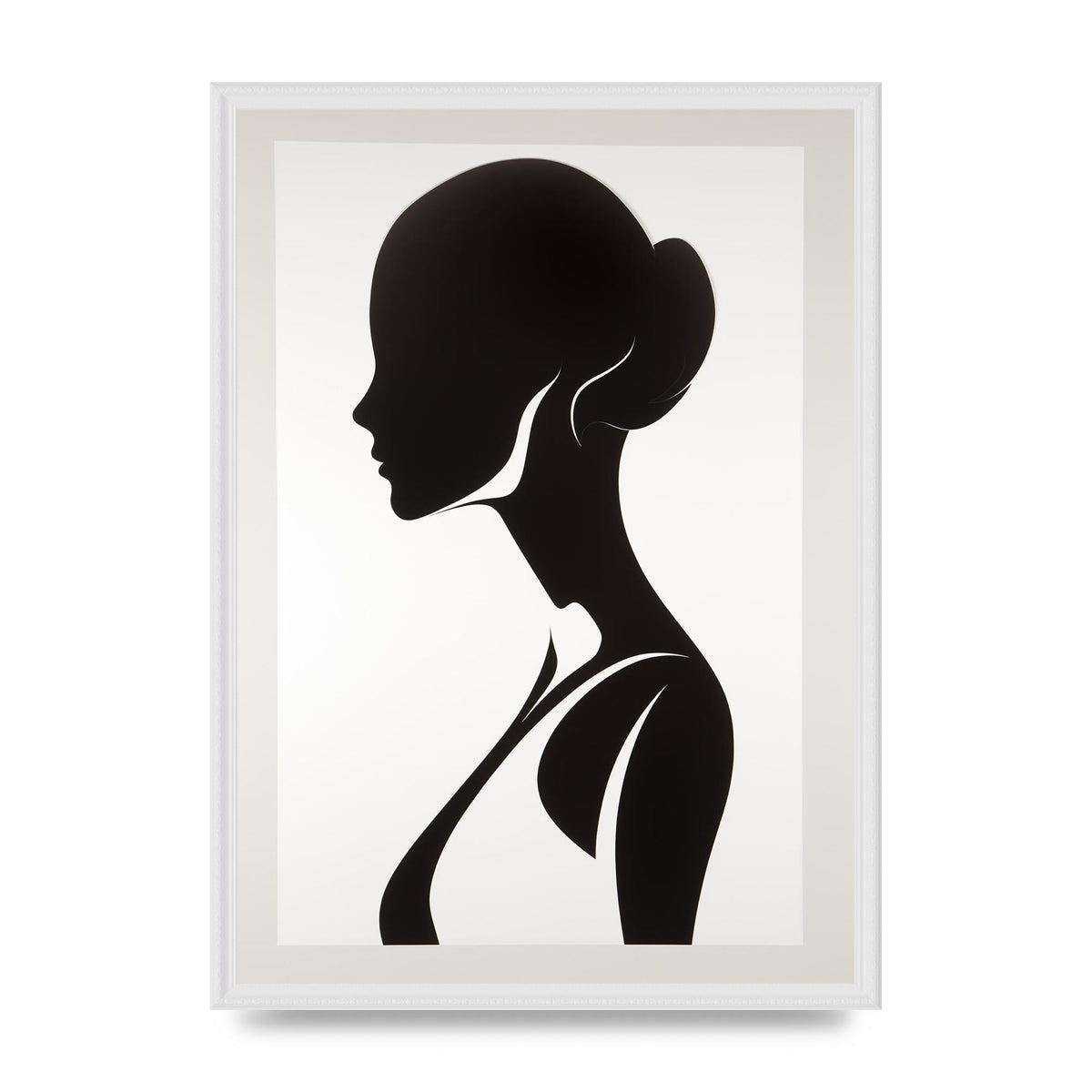 Womans Profile in Delicate Silhouette