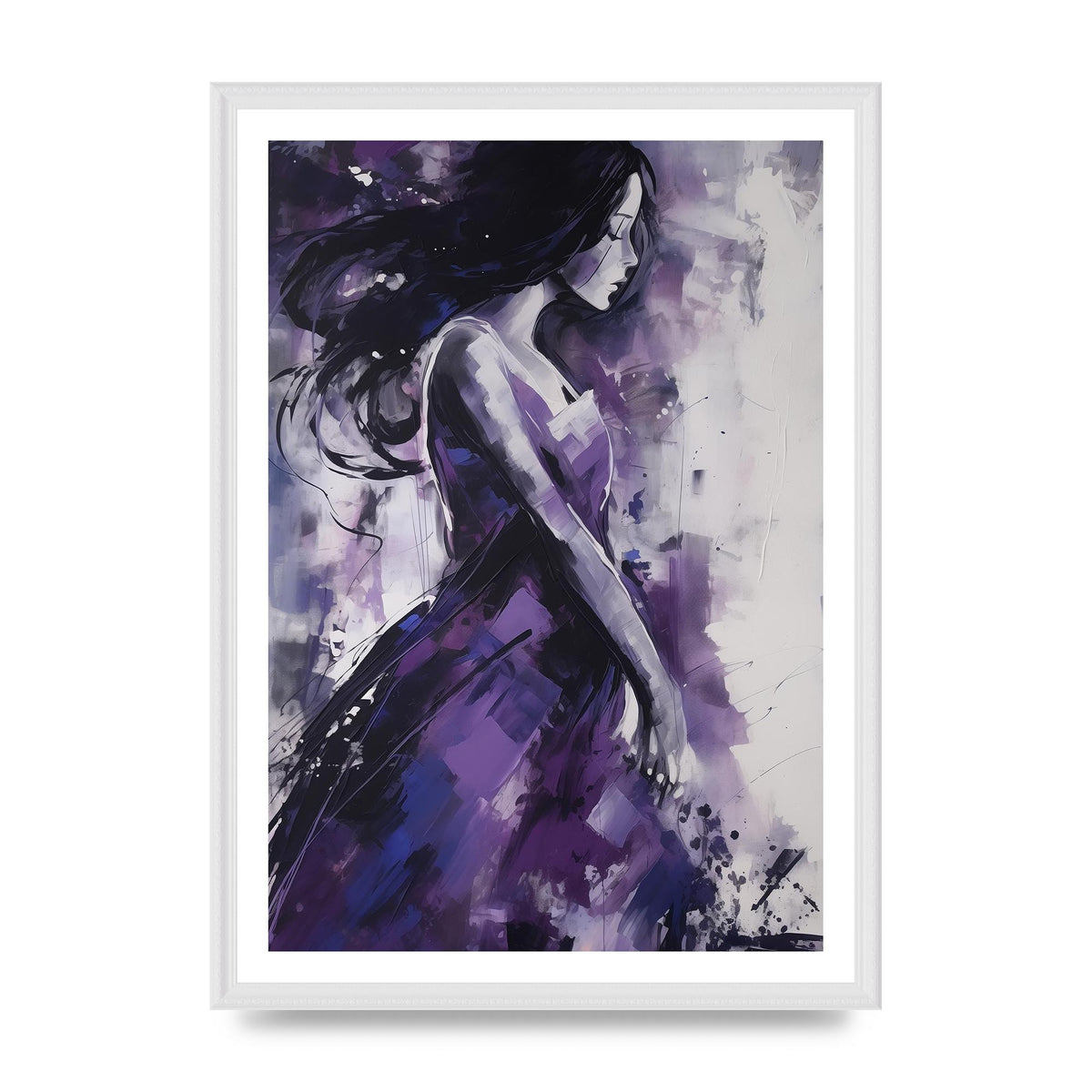 Womans Silhouette on Purple Backdrop