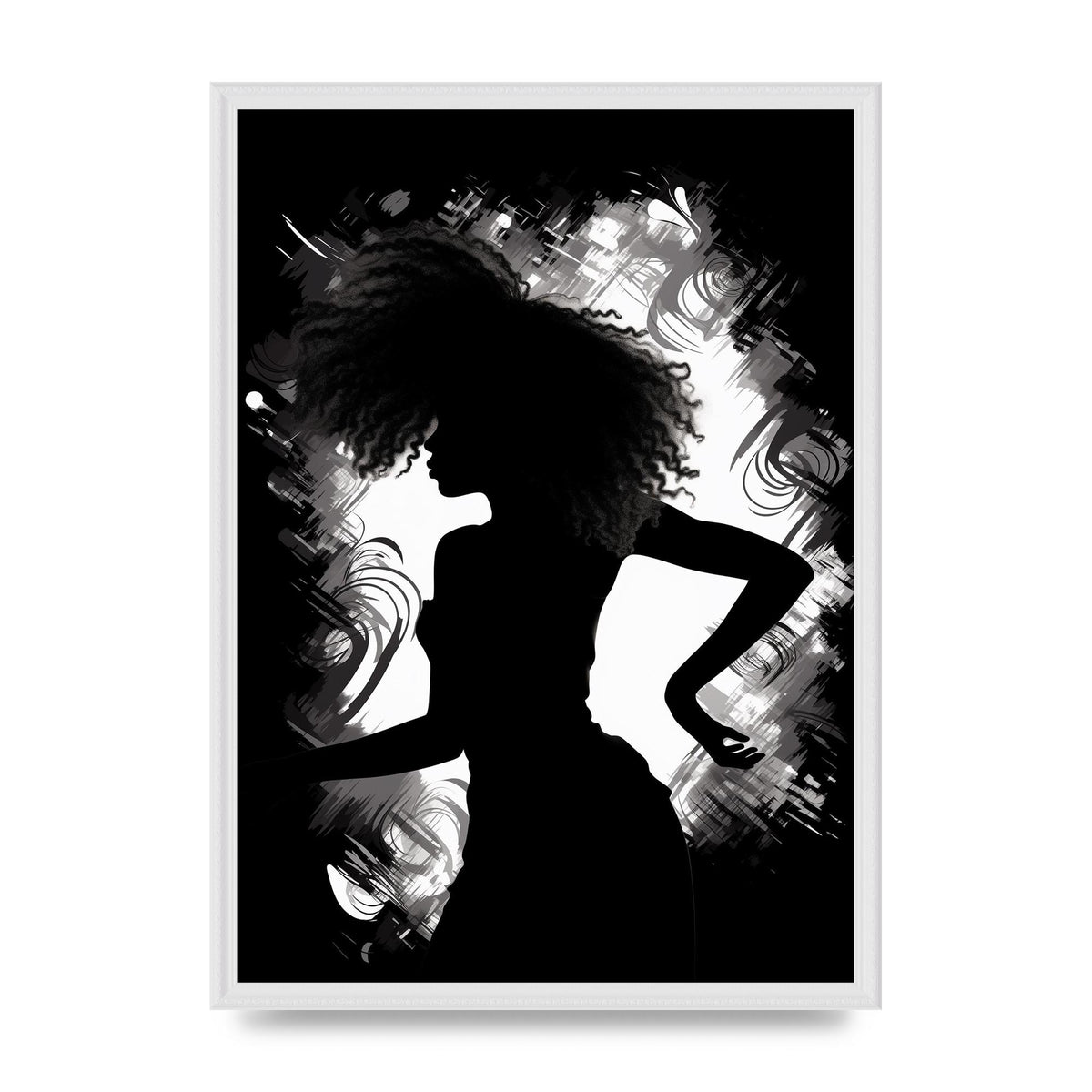 Monochrome Afro-clad Womans Dance
