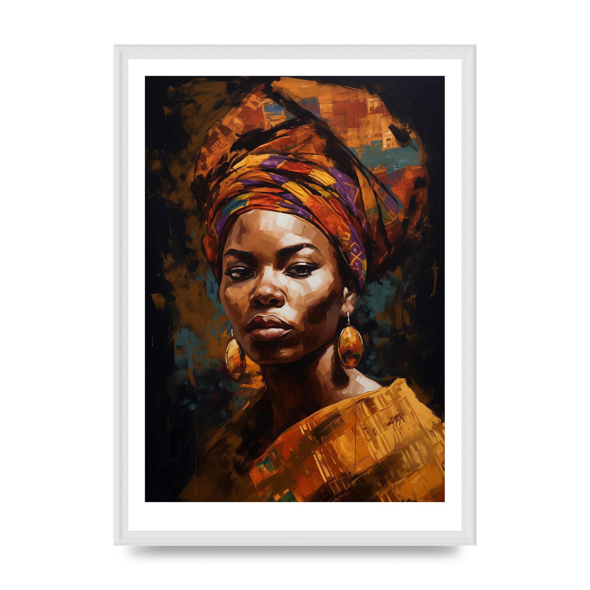 African Goddess in Browns and Golds