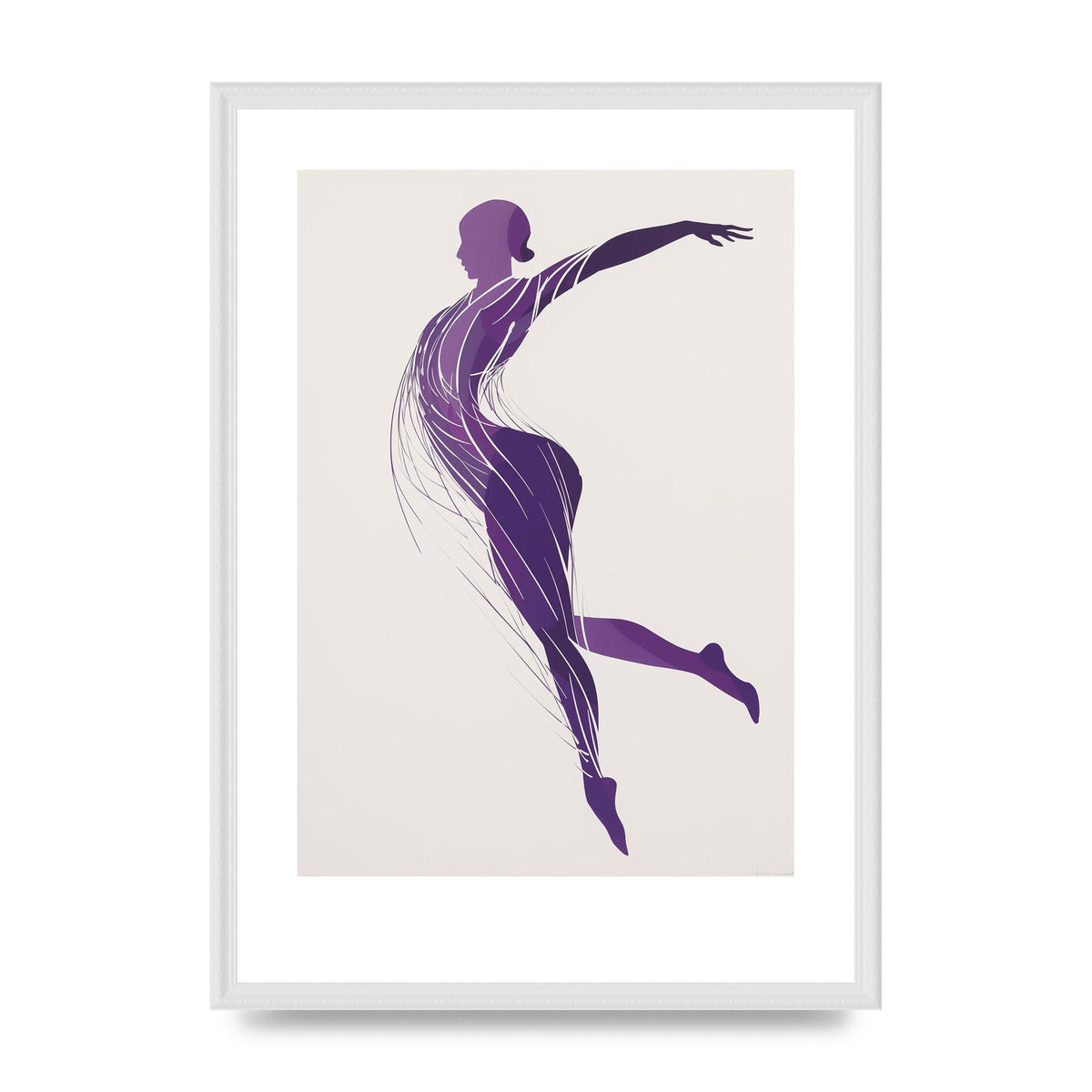 Dancing Woman in Black Lines and Violet