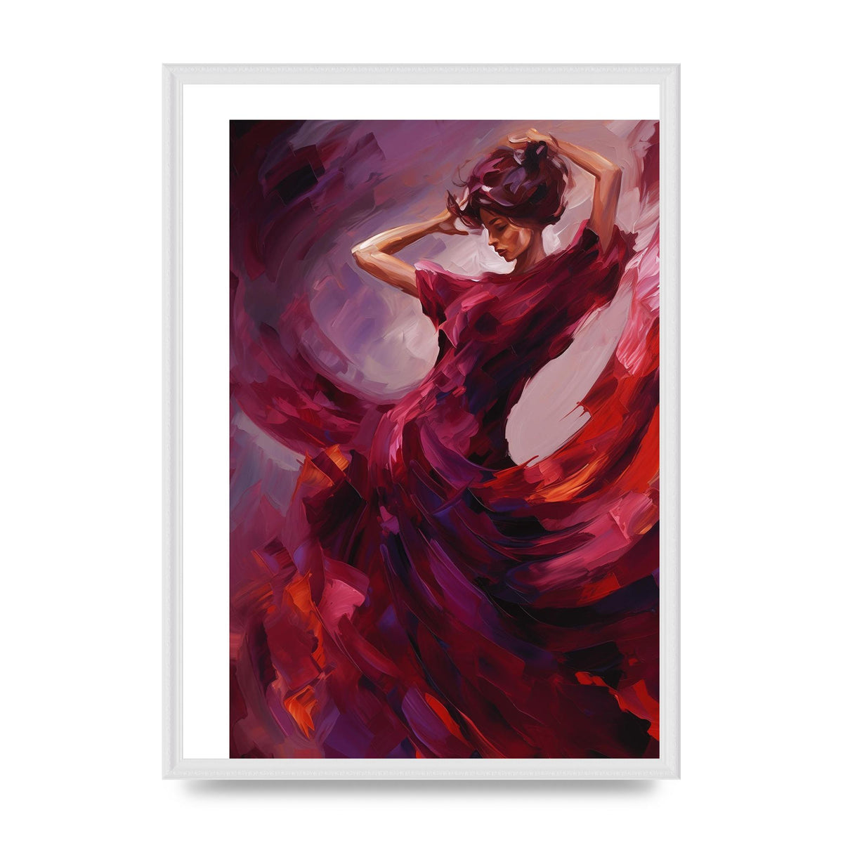Graceful Dance in Crimson and Purple
