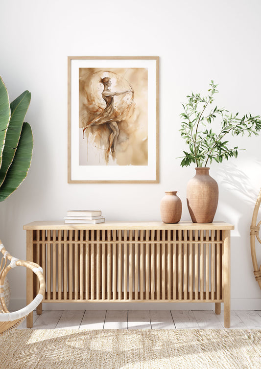 Ballet Dancers Elegance in Rustic Hues