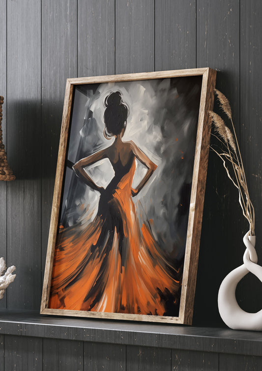 Vibrant Dual Tone Canvas with Womans Poise