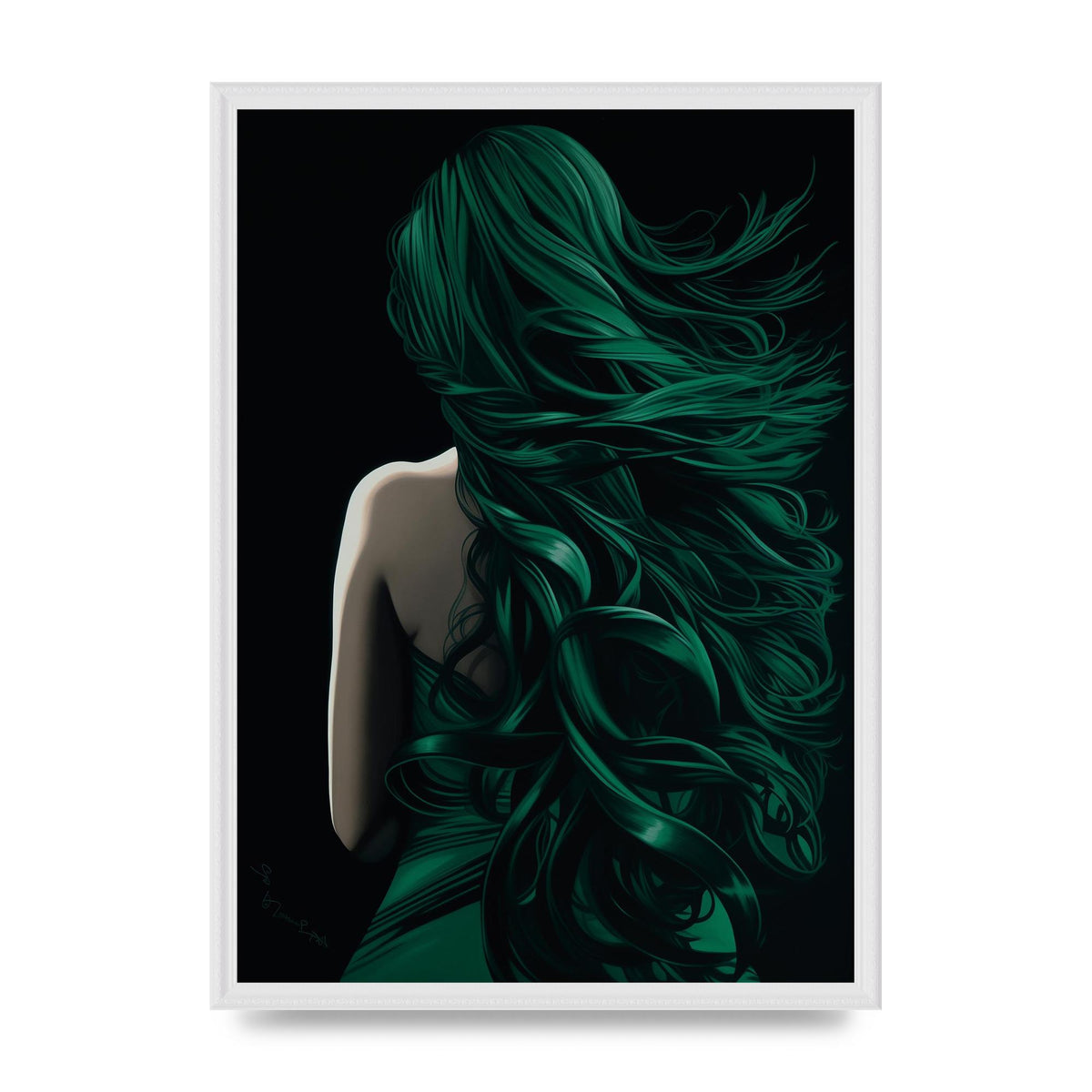 Woman Sculpted in Emerald Green