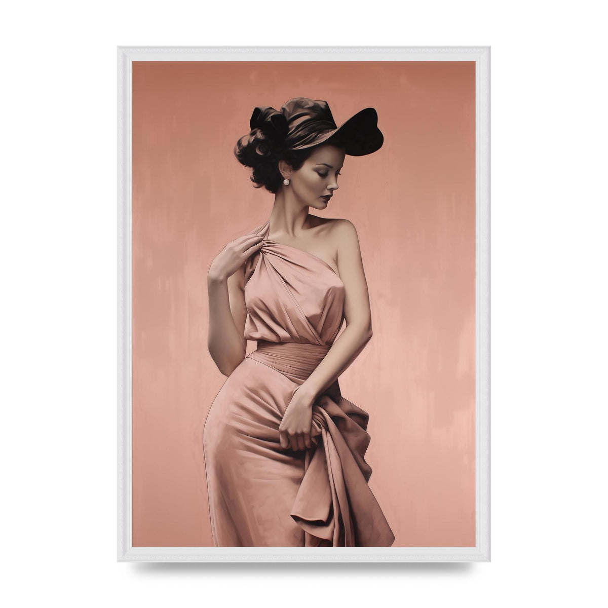 Womans Stance in Delicate Black on Dusty Pink