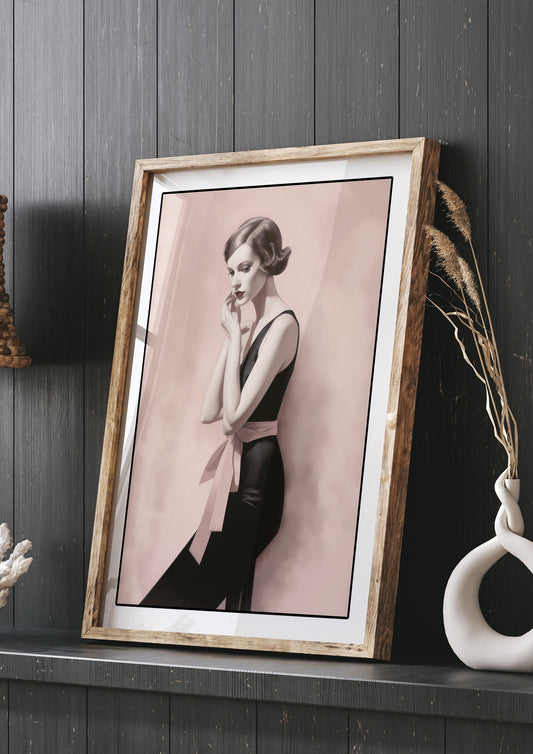 Dusty Pink Canvas with Bold Black Woman