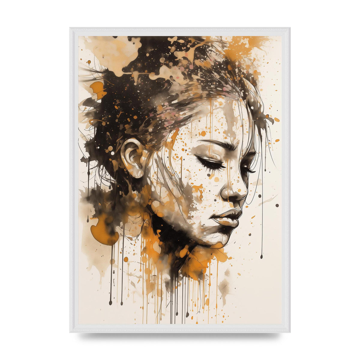 Bold Line with Ink Droplets Evoking Gaze