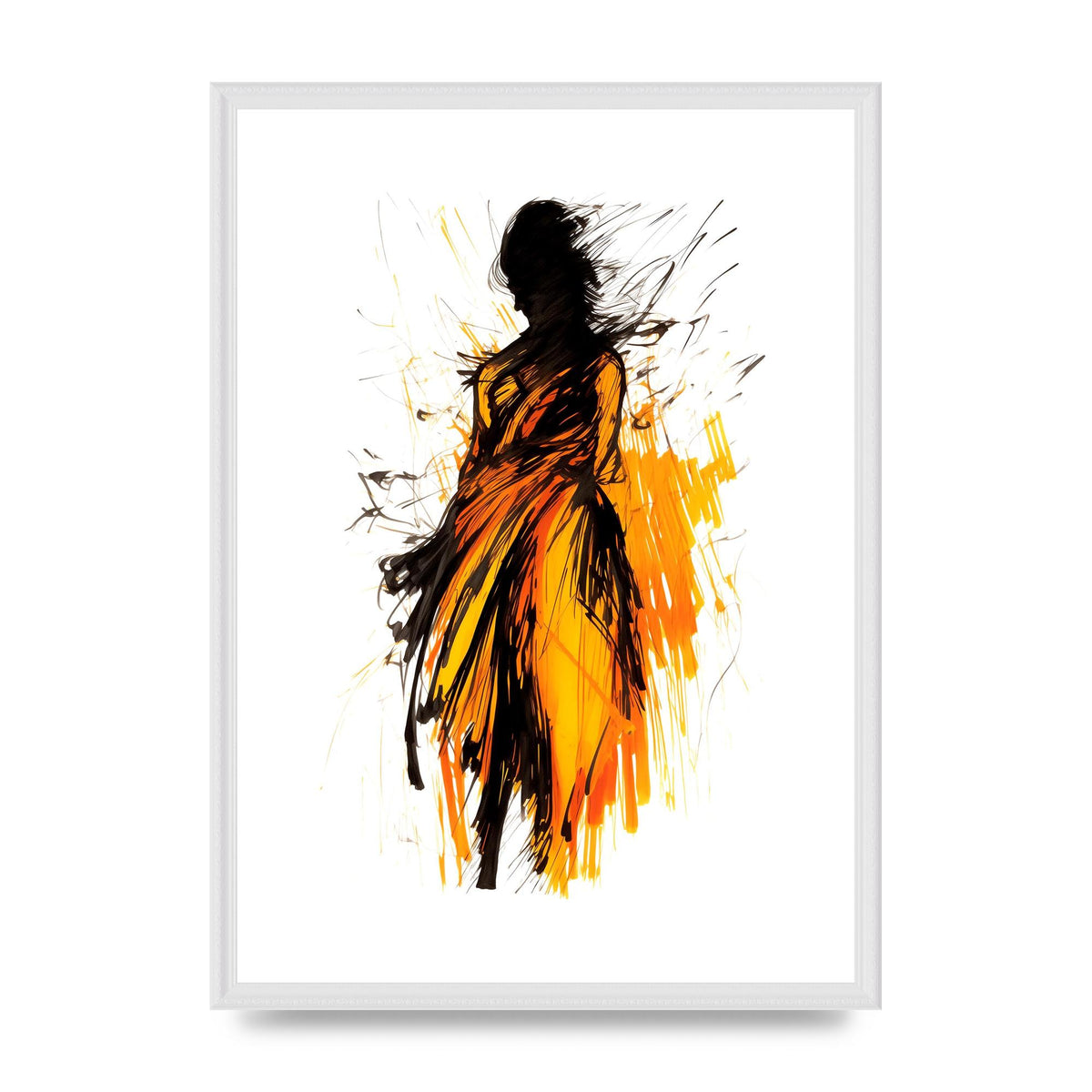 Female Form in Saffron Sketch