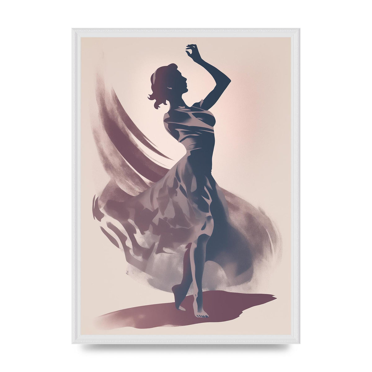 Twilight Dance Risograph with Womans Silhouette