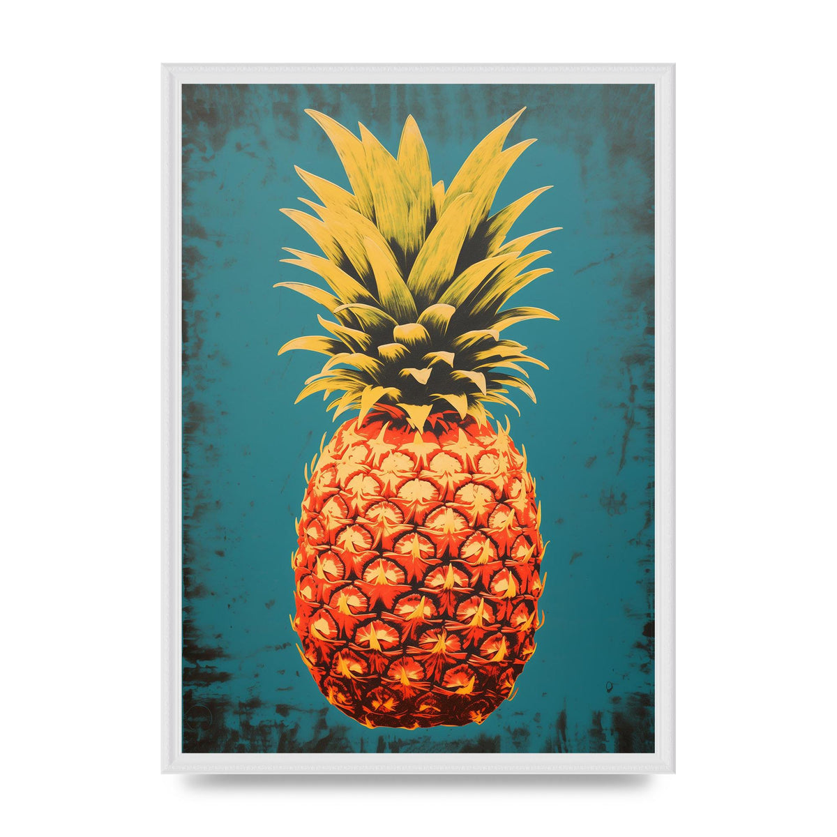 Abstract Pineapple Woodblock Print