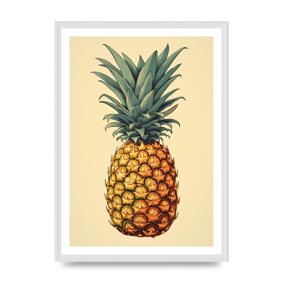 Captivating Pineapple Woodblock Rendition