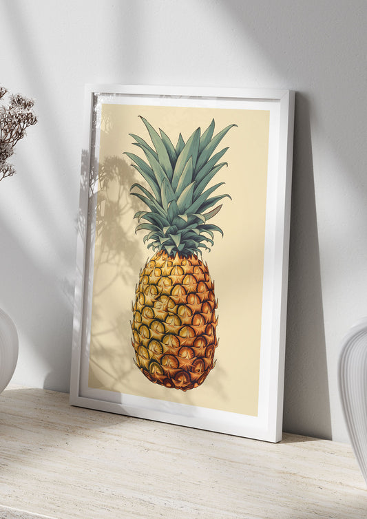 Captivating Pineapple Woodblock Rendition