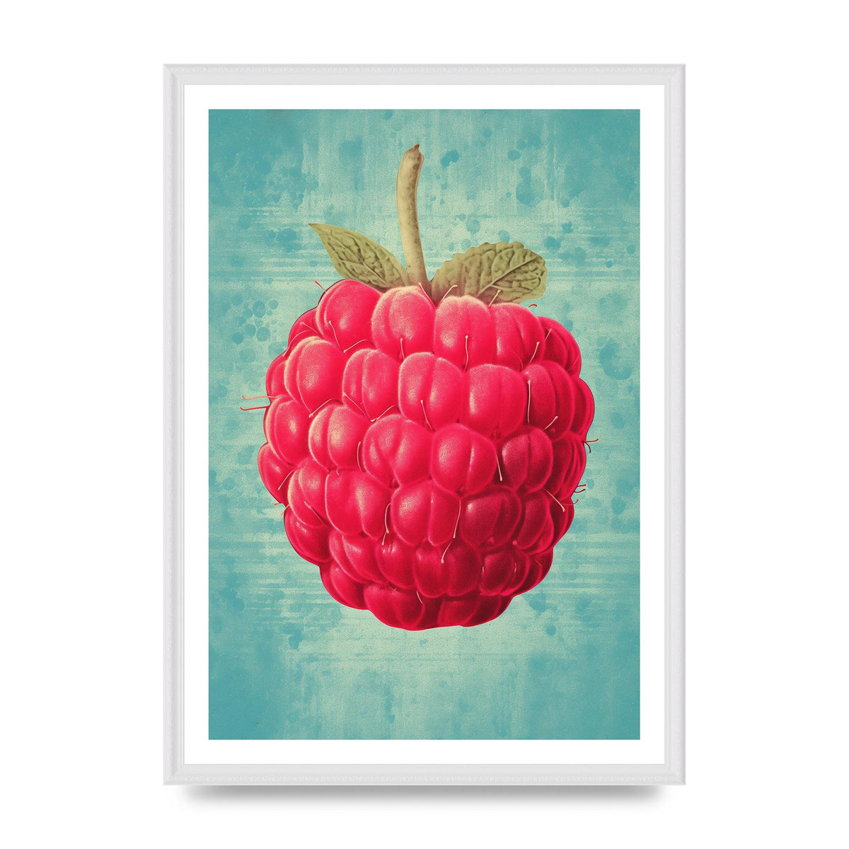Rustic Raspberry Woodblock Print