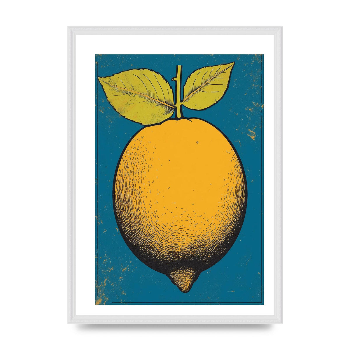 Graphic Lemon Woodblock Artwork