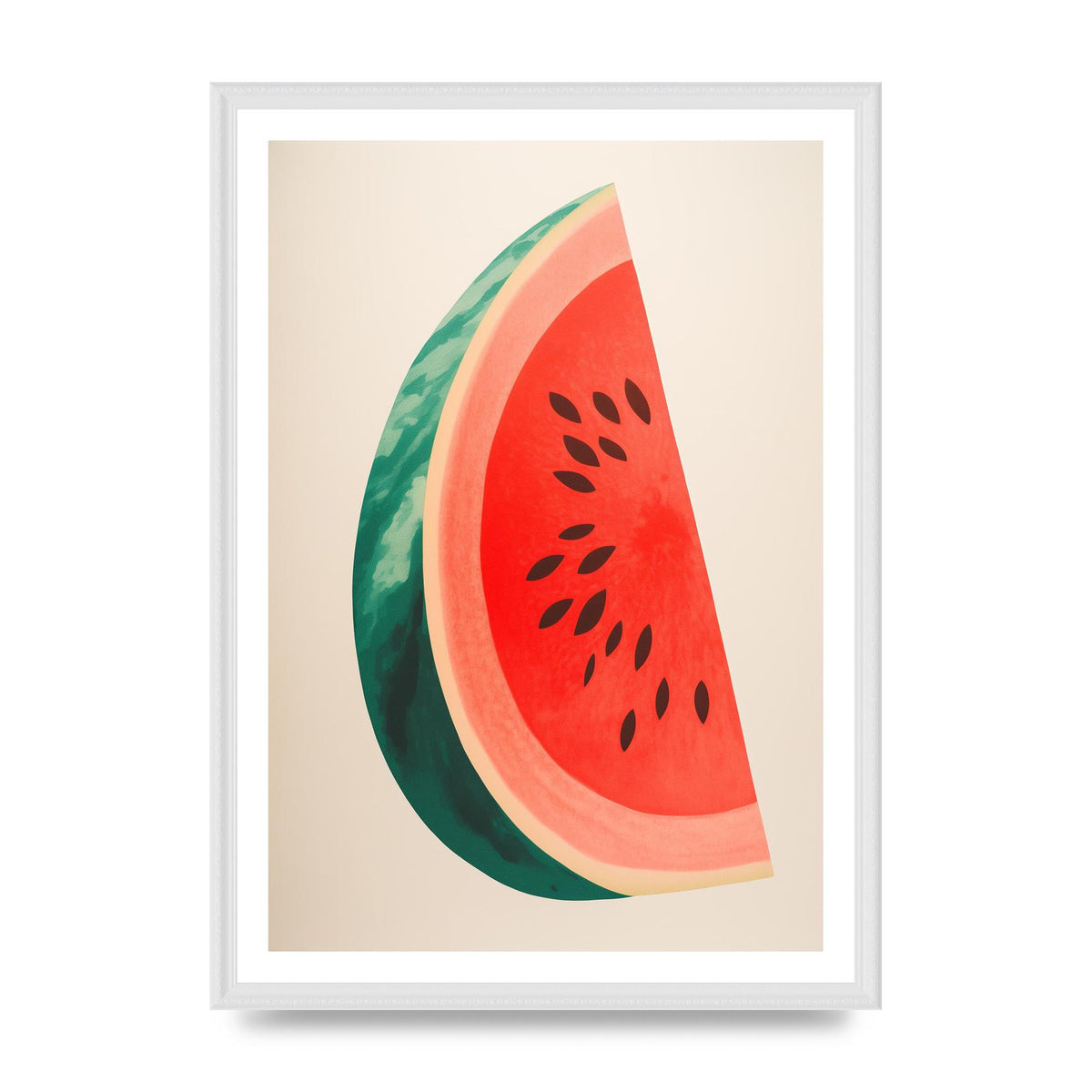 Watermelon Slice in Risograph Style