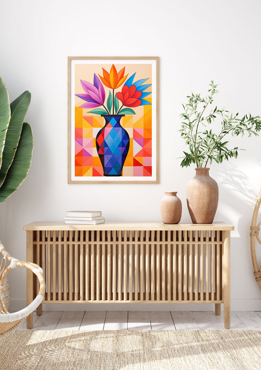 16 Flowers in Vibrant Color Vase