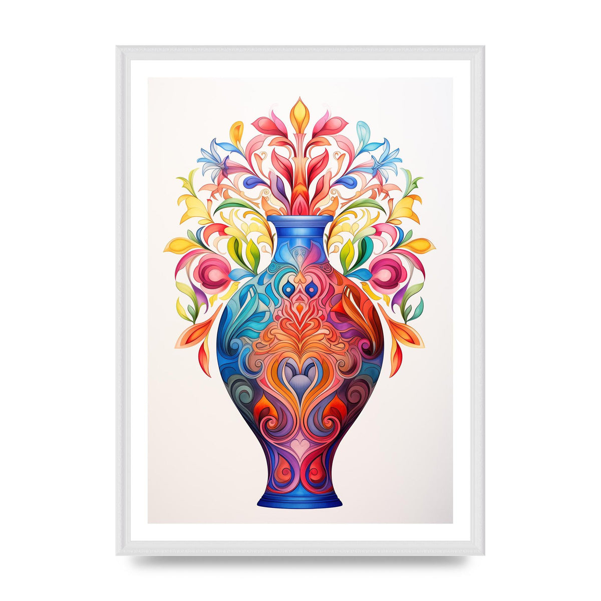 Vase with 22 Colorful Flower Shapes