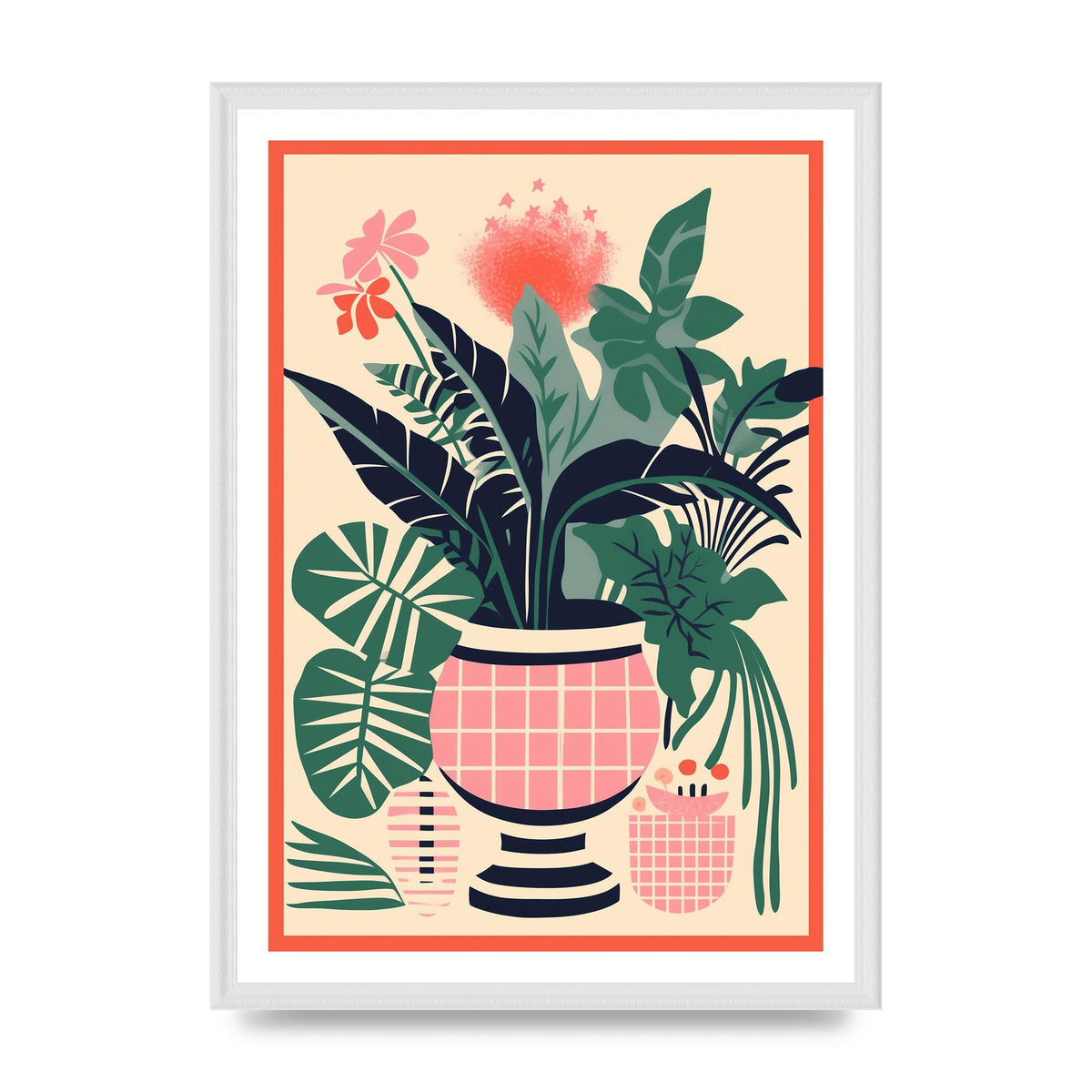 Vase with 24 Lively Colored Flowers