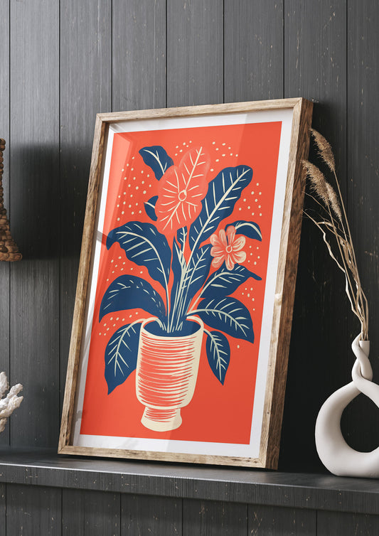 Vase with Rich Hues and Vibrant Blooms