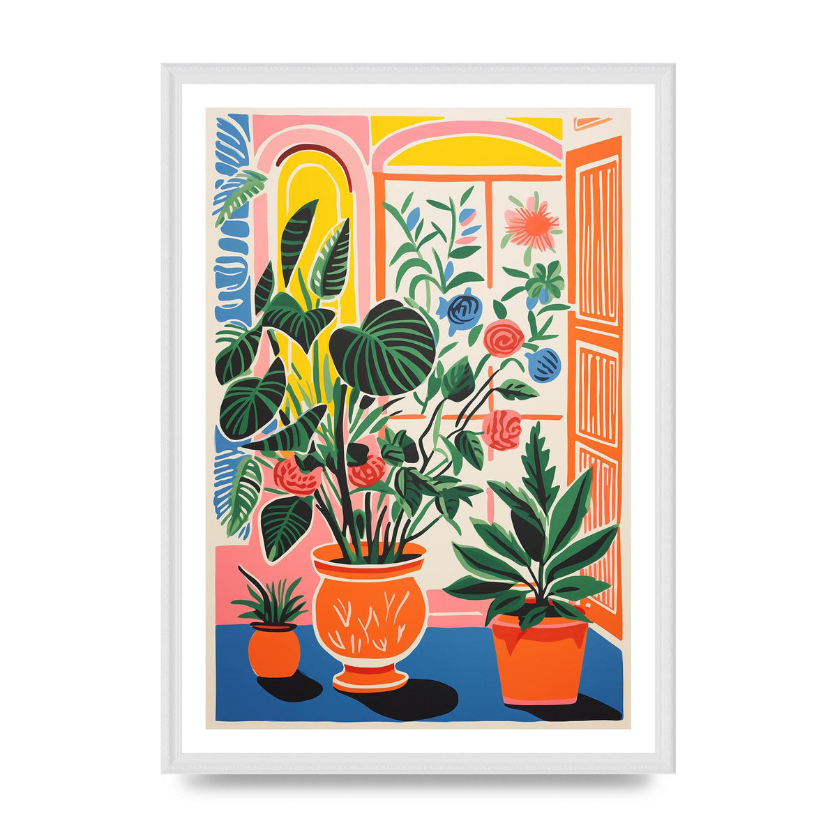Vibrant Vase with Bold Coloured Flowers