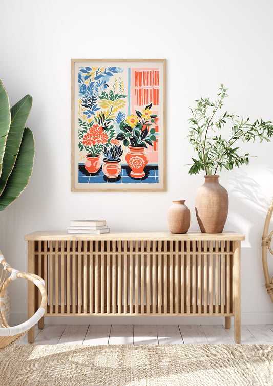 Colorful Vase with Vibrant Blossoms